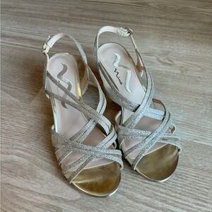 Nina gold/silver sandal prom, homecoming, bridesmaid heels
